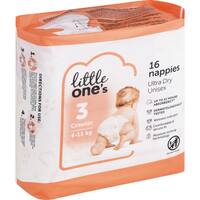 little one's convenience nappies crawler boys & girls 6-11kg size 3 (16pk)