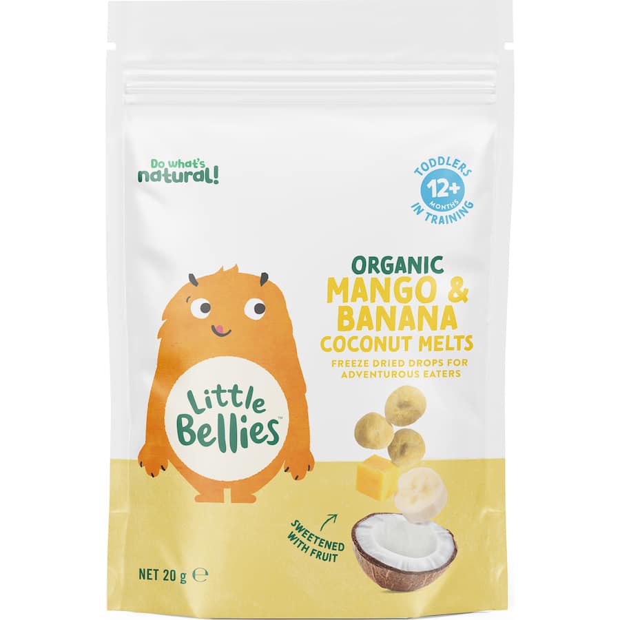 Little Bellies Organic Baby Snacks Mango & Banana Coconut Melts