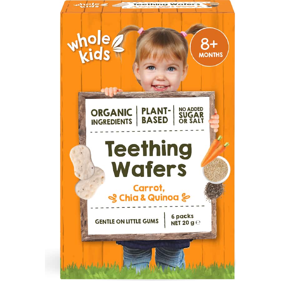 Whole Kids Organic Teething Wafers Carrot, Chia & Quinoa