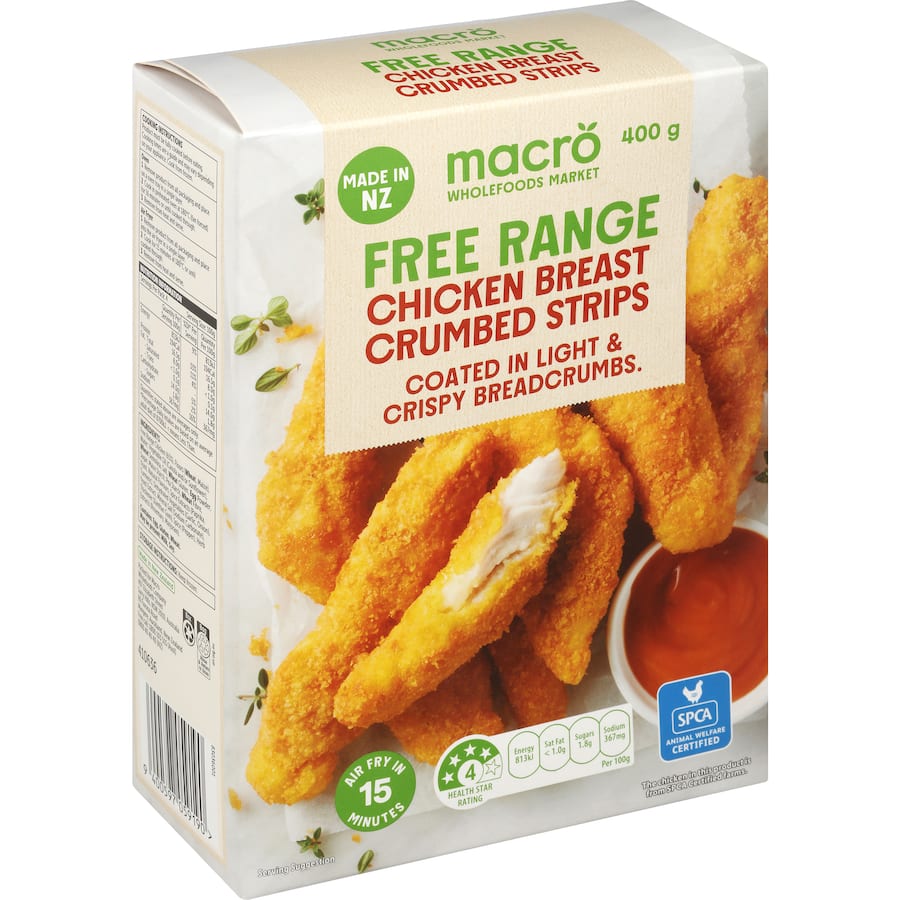 Macro Free Range Chicken Breast Strips Crumbed