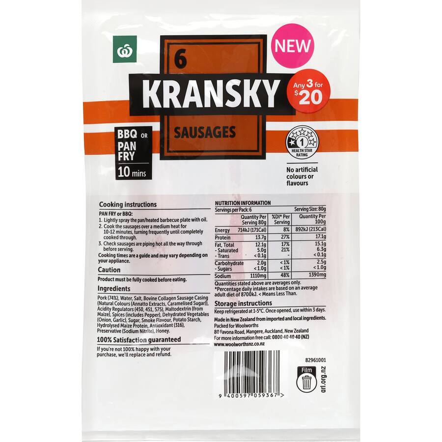 Woolworths Kransky Plain