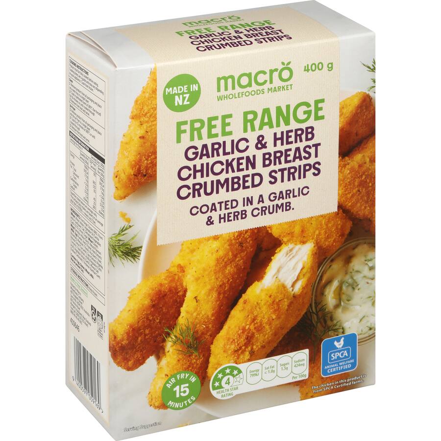 Macro Free Range Chicken Breast Strips Garlic & Herb