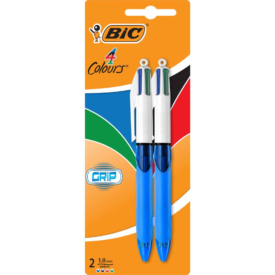 Bic Ballpoint Pens 4 Colour Grip Medium Tip