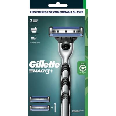 gillette mach3+ razor & 2 refills