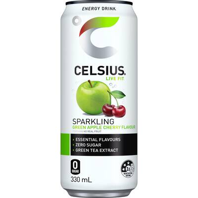 celsius energy drink green apple cherry