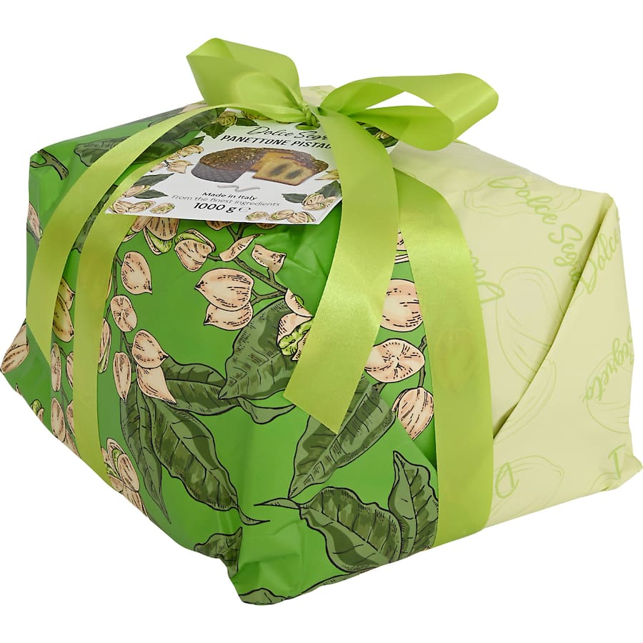 Dolce Segreto Panettone Pistachio Gift Wrapped