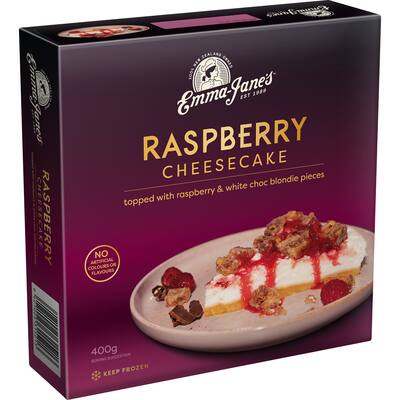 emma janes cheesecake raspberry & white chocolate