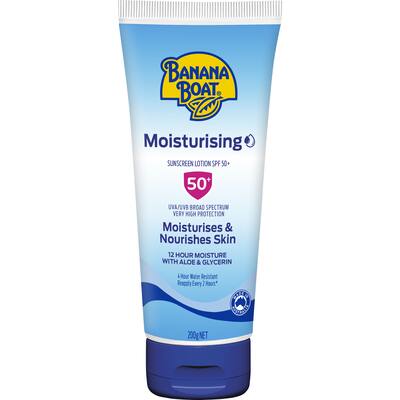 banana boat sunscreen moisturising lotion spf 50+