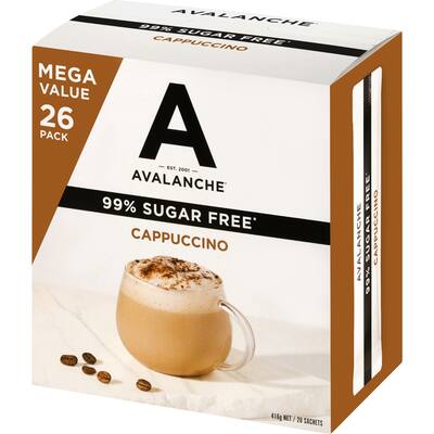 avalanche coffee sachets 99% sugar free cappuccino