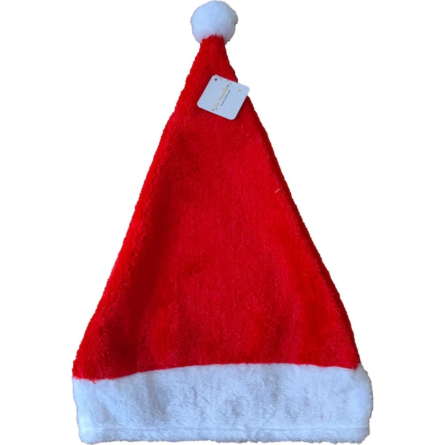 Tis The Season Santa Hat Red & White Push