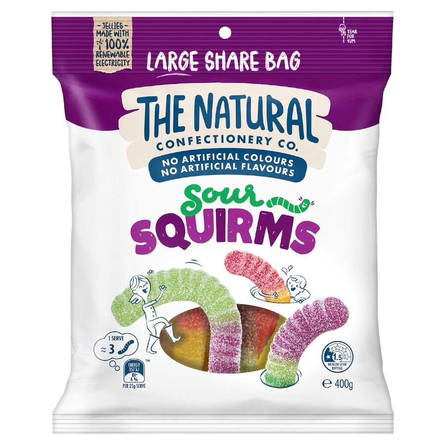 The Natural Confectionery Co. Lollies Sour Squirms