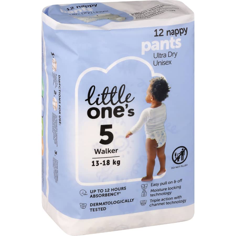 Little One's Convenience Nappy Pants Walker Boys & Girls 13-18Kg Size 5