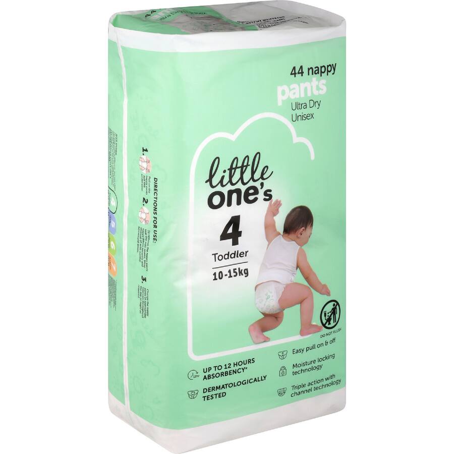 Little One's Bulk Nappy Pants Toddler Boys & Girls 10-15Kg Size 4