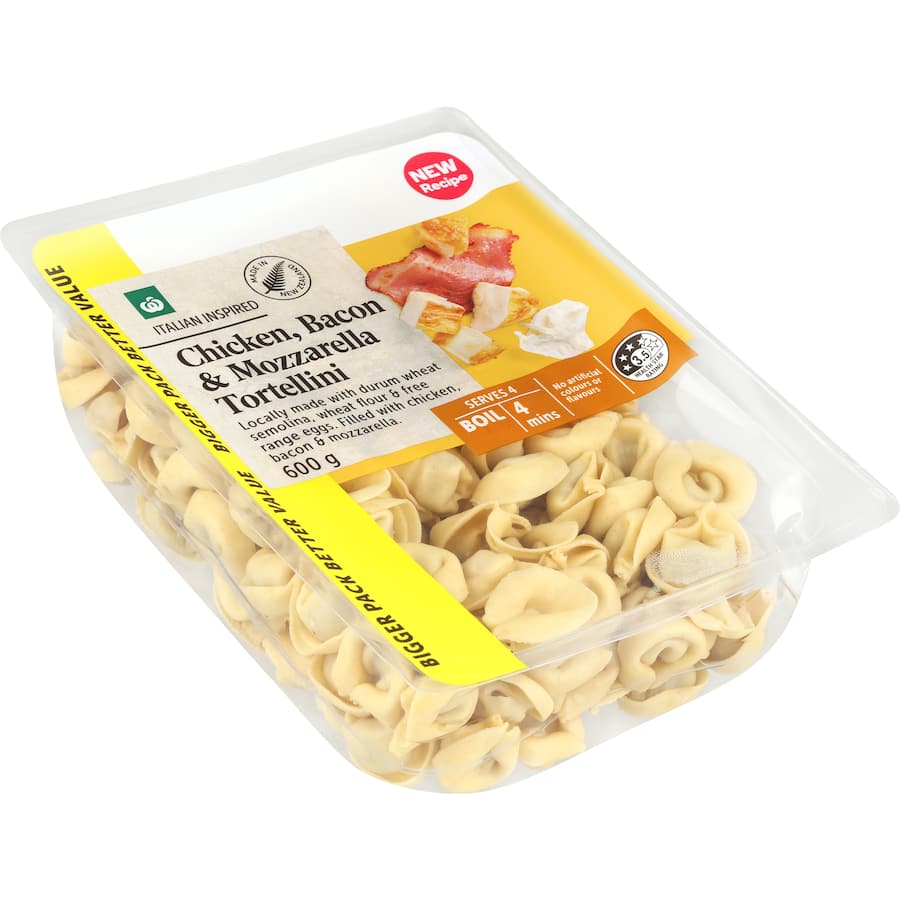 Woolworths Fresh Pasta Chilled Tortellini Chicken, Bacon & Mozzarella