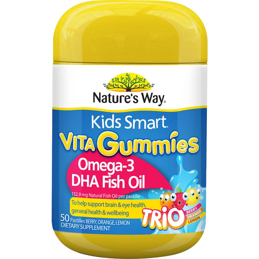 Natures Way Kids Smart Vita Gummies Omega-3 Dha Fish Oil