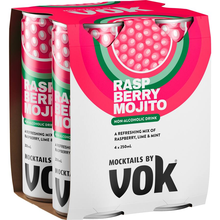 Vok Mocktails Raspberry Mojito Non Alcoholic