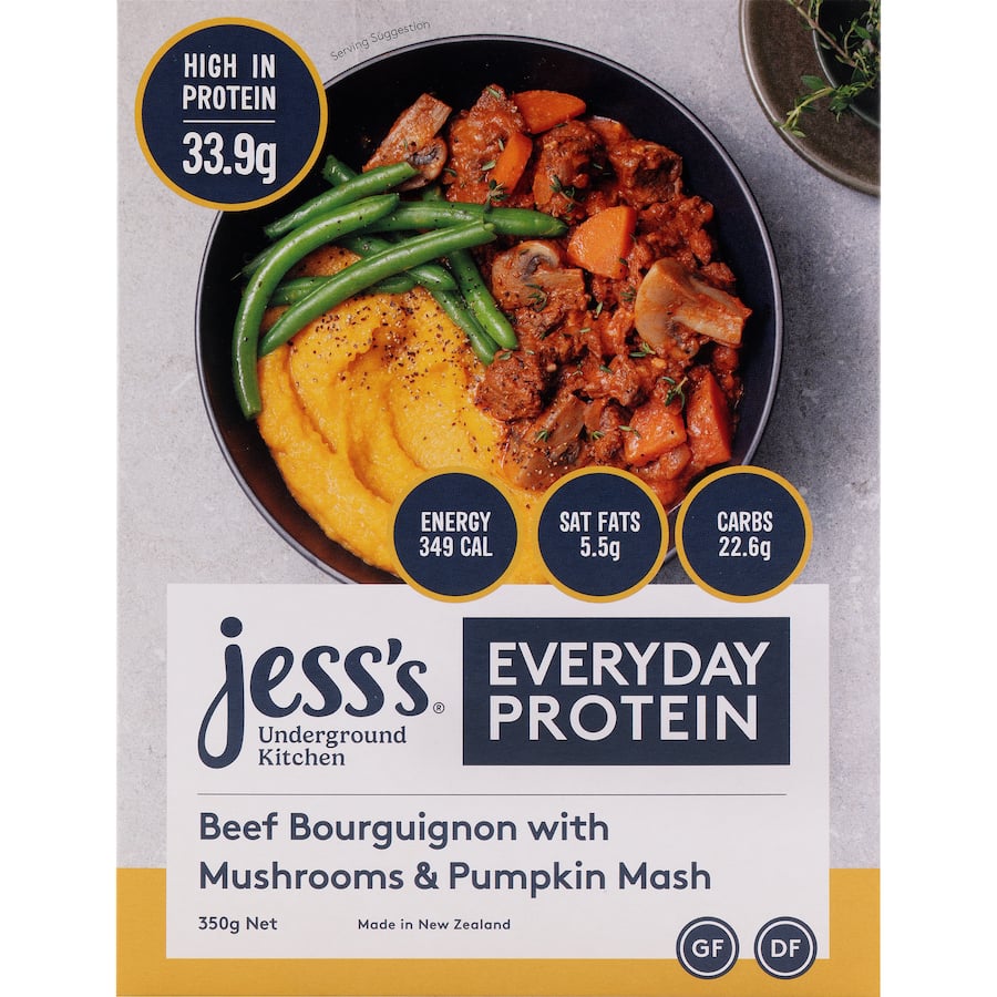 Jess' Underground Kitchen Frozen Meal Beef Bourguignon With Mushroom