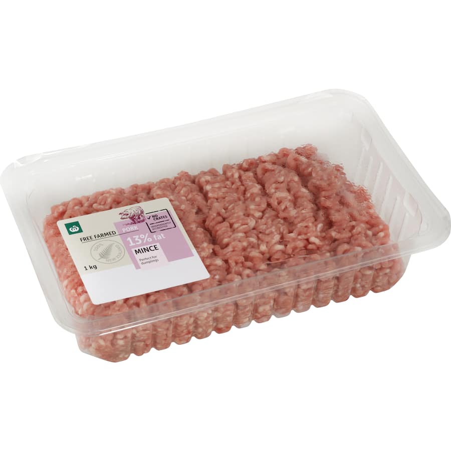 Woolworths Nz Pork Mince Free Farmed 13% Fat
