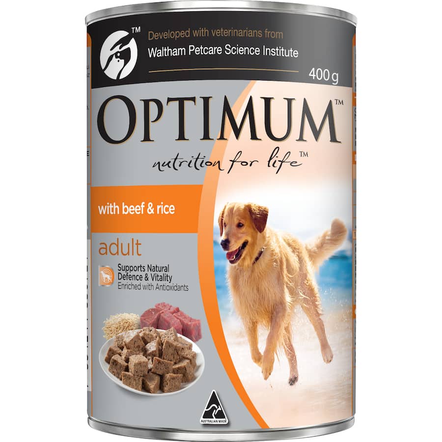 Optimum Wet Dog Food With Beef & Rice