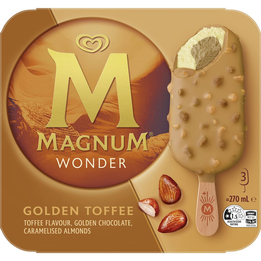 Magnum Wonder Frozen Dessert Golden Toffee