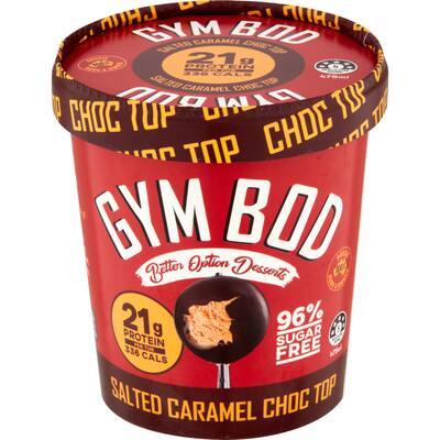 gym bod frozen dessert salted caramel choc top