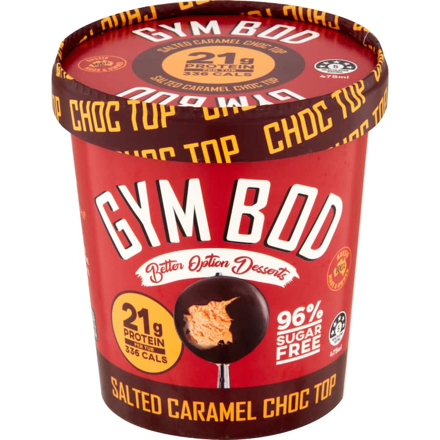 Gym Bod Frozen Dessert Salted Caramel Choc Top