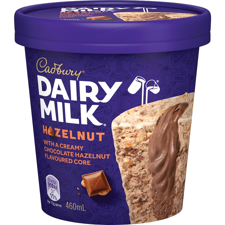 Tip Top Cadbury Ice Cream Dairy Milk Hazelnut