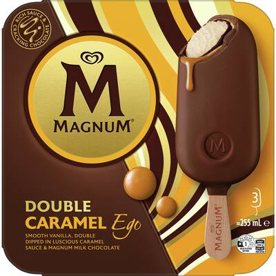 magnum ice cream on stick double caramel ego