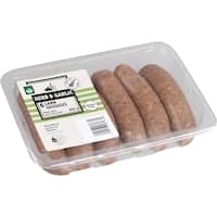woolworths nz sausages lamb herb & garlic