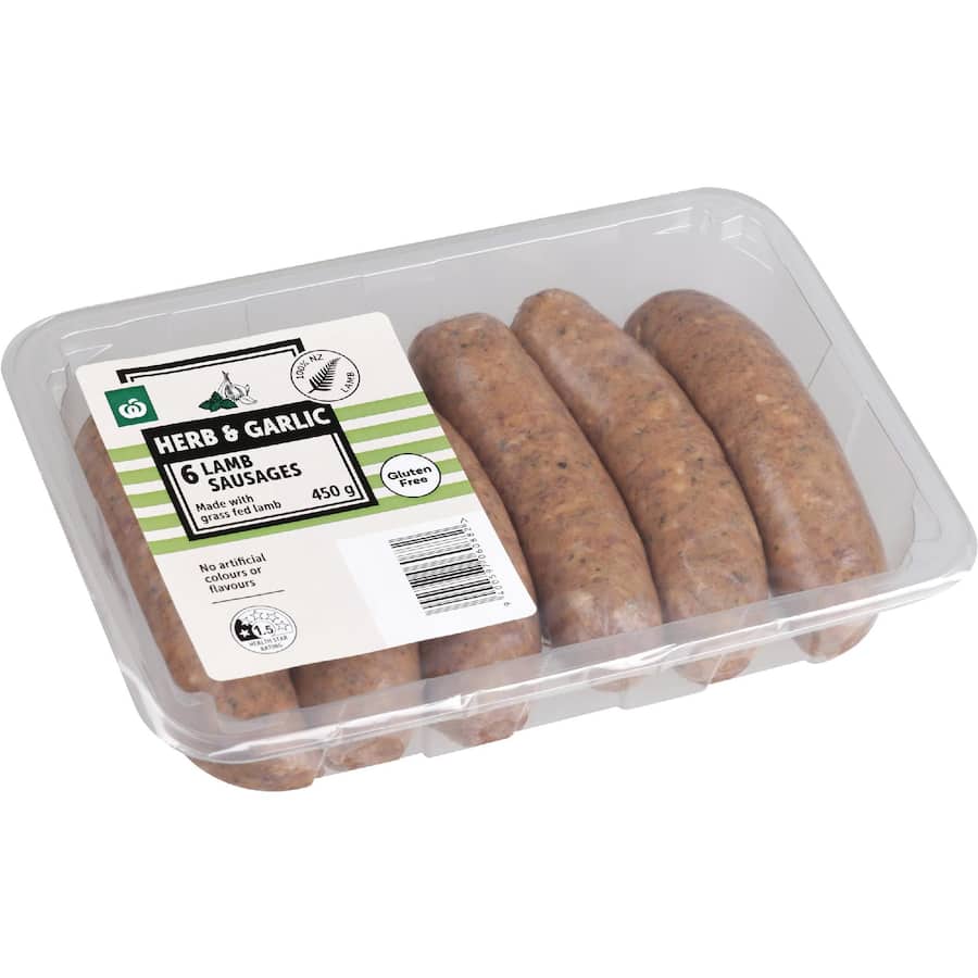 Woolworths Nz Sausages Lamb Herb & Garlic