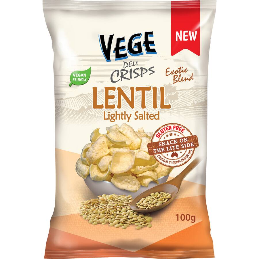 Vege Deli Crisps Lentil Chips Lightly Salted
