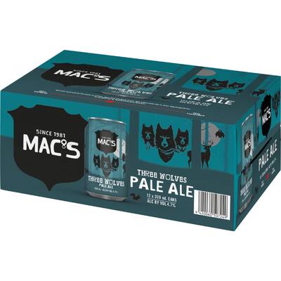 mac's three wolves craft beer pale ale