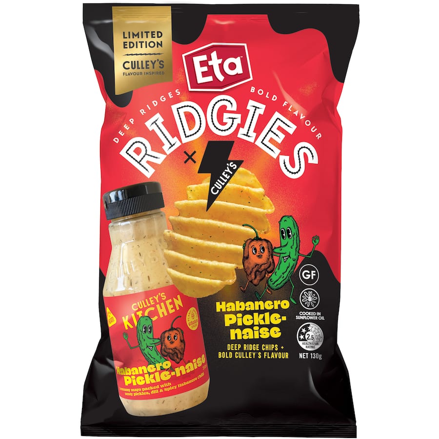 Eta Ridgies Potato Chips Habanero Picklenaise