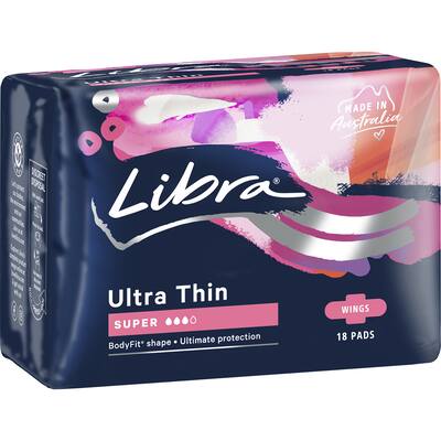 libra ultra thin pads super with wings