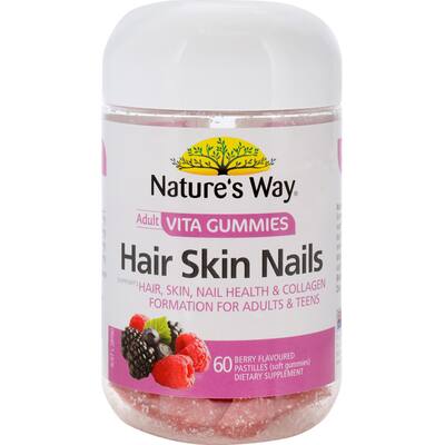 nature's way adult vita gummies hair, skin & nails