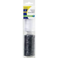 korbond thread polyester black & white
