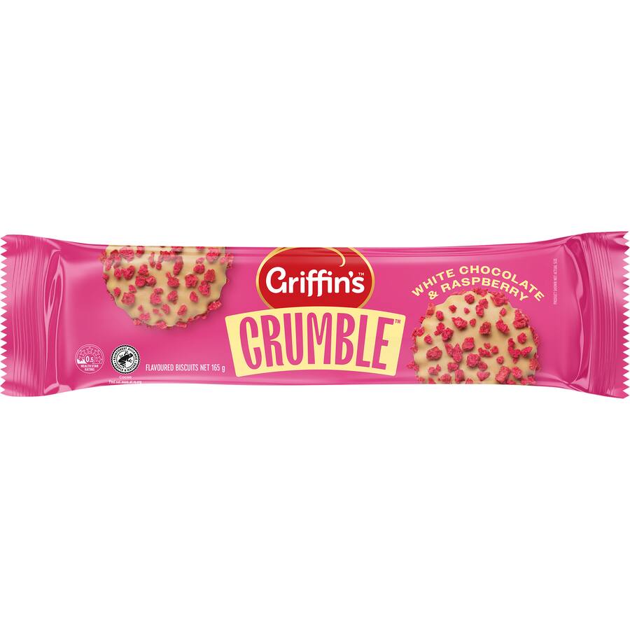 Crumble Biscuits White Chocolate Raspberry