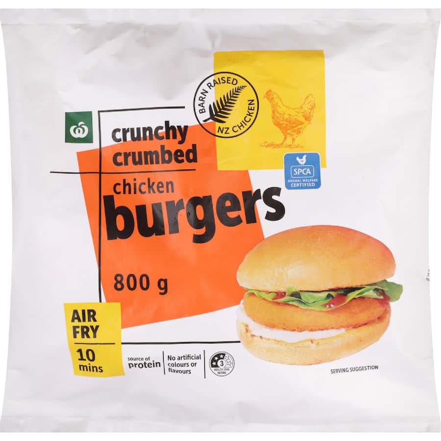 Woolworths Chicken Burgers Crunchy Crumbed