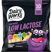 dairyworks cheese snack low lactose cheddar sticks