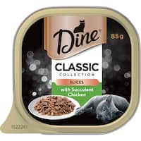 dine classic collection wet cat food slices with succulent chicken