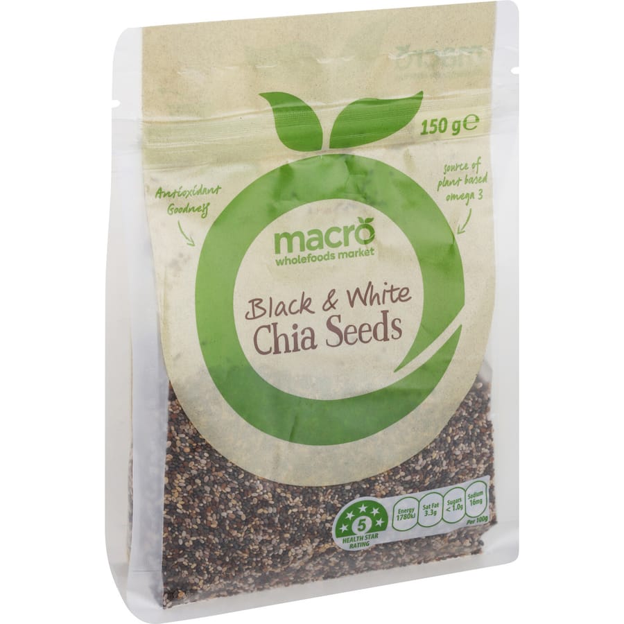 Macro Chia Seeds Black & White