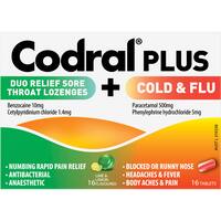 Codral Plus Cold & Flu Plus Sore Throat Lozenges