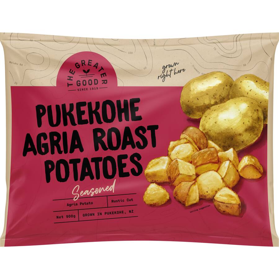 The Greater Good Pukekohe Roast Potatoes Agria Seasoned Rustic Cut