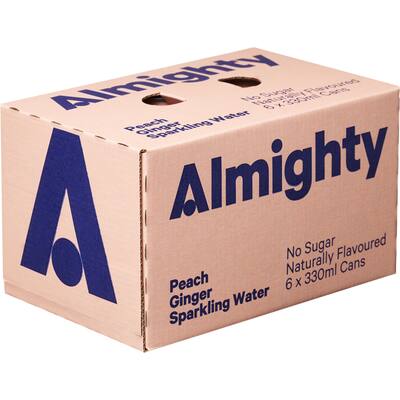 almighty sparkling water peach ginger