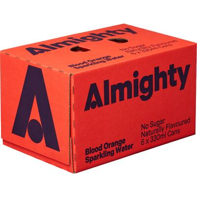 almighty sparkling water blood orange