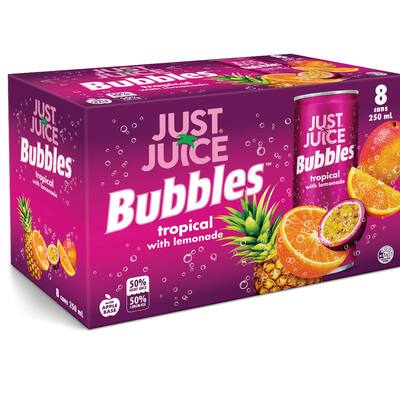 just juice bubbles fruit drink tropical