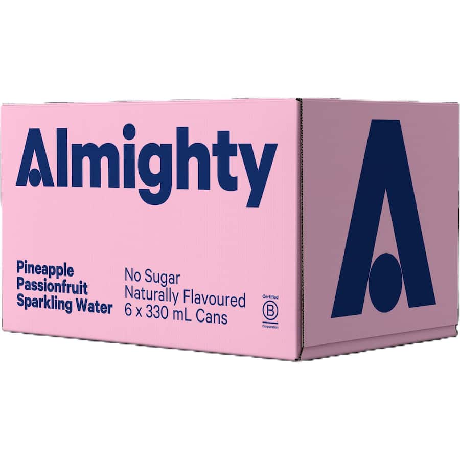 Almighty Sparkling Water Pineapple & Passionfruit